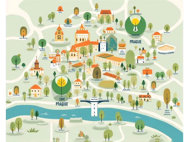 Interaktivní mapa Prahy s vyznačenými wellness místy.